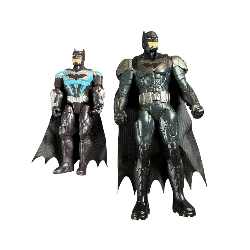 DC Comics Batman Action Figure Set 12 Inch Armored & 6 Inch Blue Chest Figures